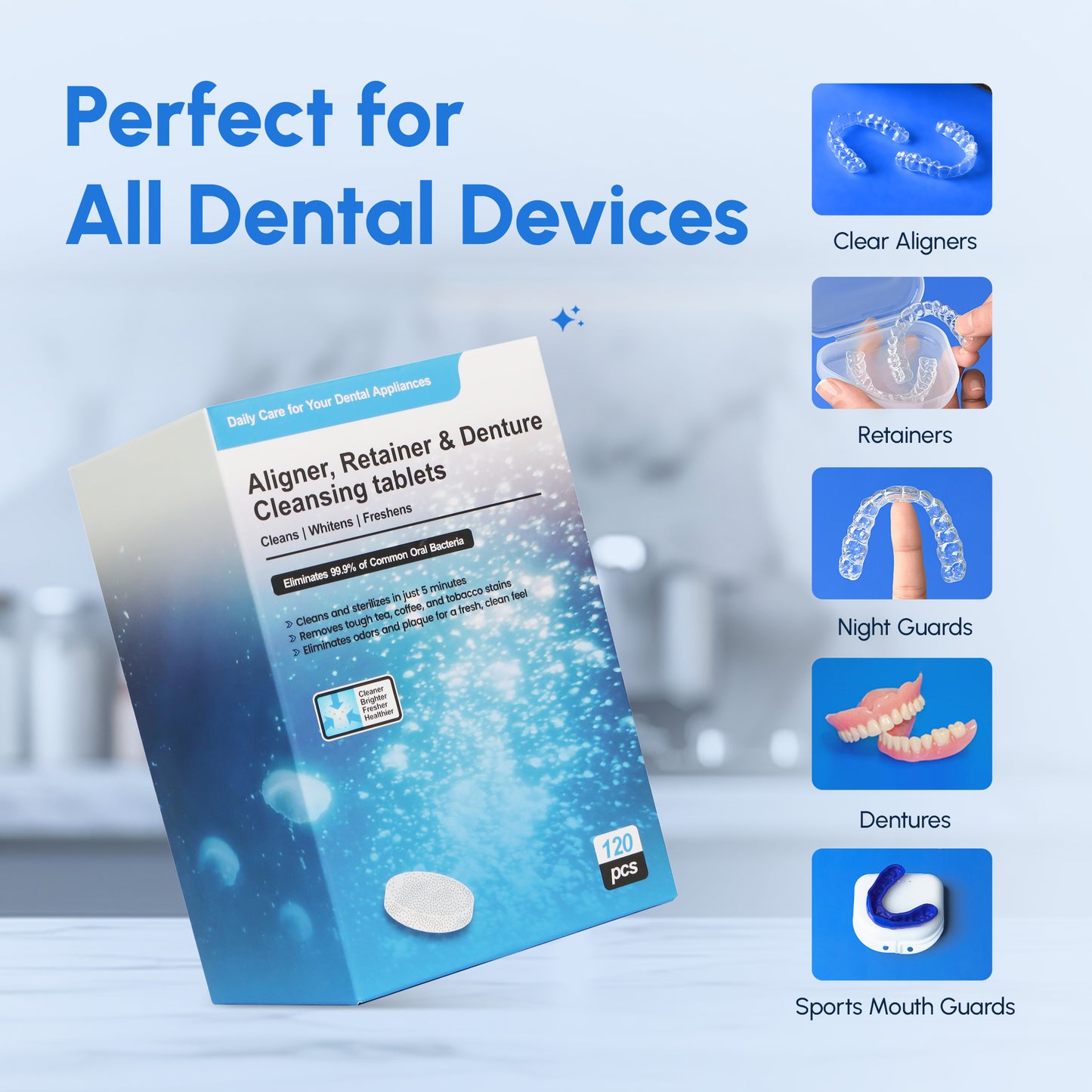 Cleansing Tablets For Aligners, Retainers & Dentures