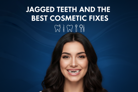 A girl smiling with jagged teeth
