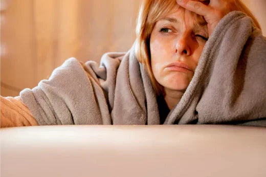 A woman unable to sleep due to bruxism