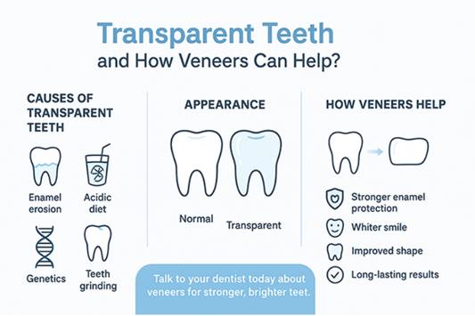 An image shows how veneers can help transparent teeth