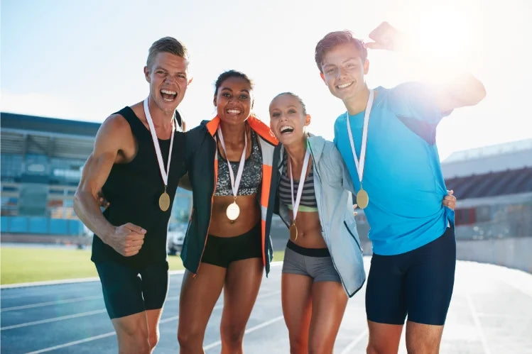  Athletes enjoying their winning due to wearing mouth guards