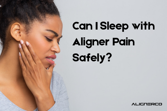 Woman holding her jaw in pain from wearing aligners