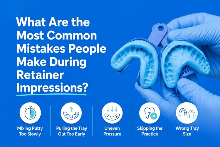  Infographic on common mistakes people make during retainer impressions.