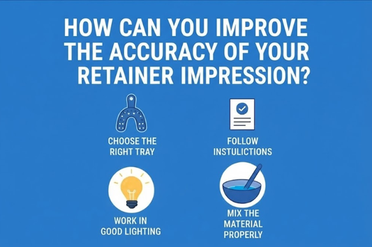 Tips to improve retainer impression accuracy on blue background