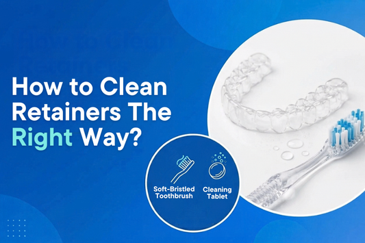 Clear retainer with soft toothbrush for proper retainer cleaning