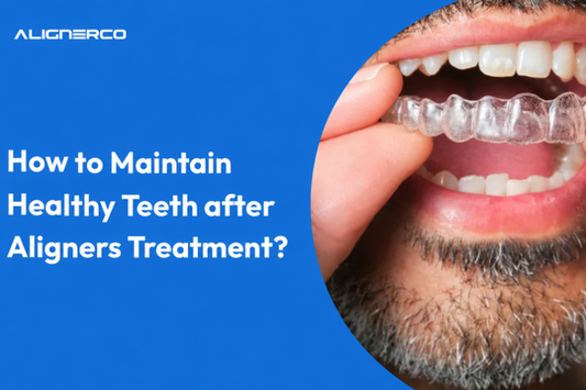 Smiling man with healthy straight teeth after ALIGNERCO aligner treatment