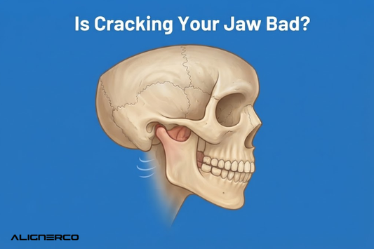 Illustrated human skull highlighting the jaw joint that cracks