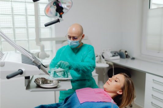 A patient getting her surgery done.