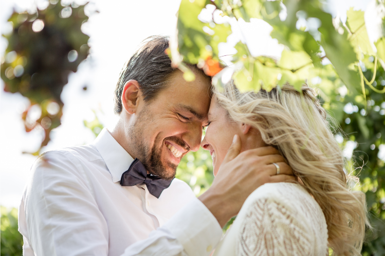 A couple on their wedding