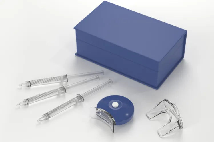  A blue at-home teeth whitening kit 