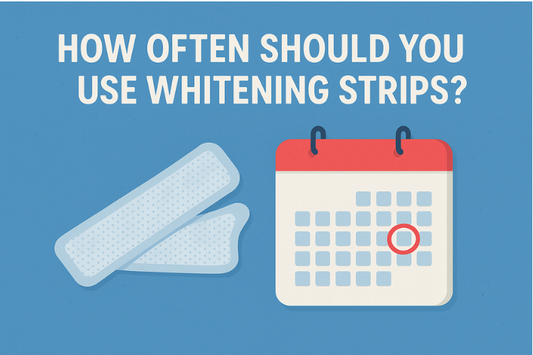 an illustration representing whitening teeth strips usage frequency. 