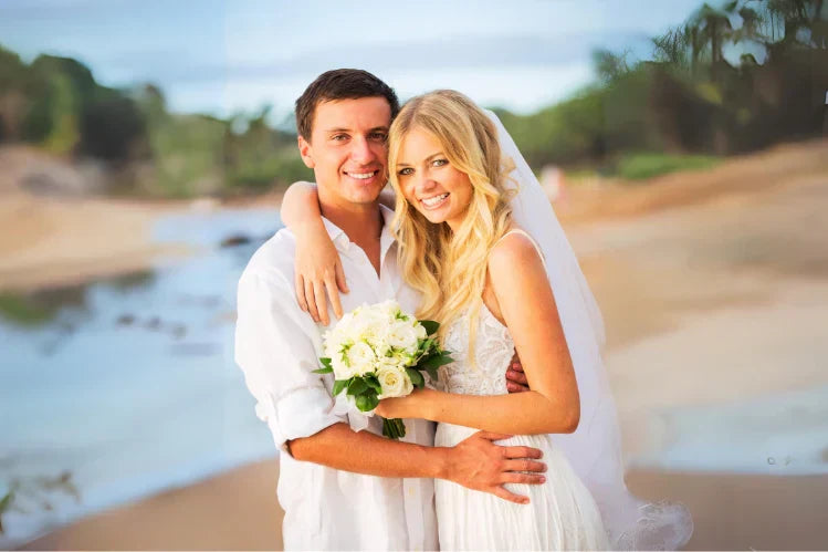 A bride holding ALIGNERCO Clear Aligners