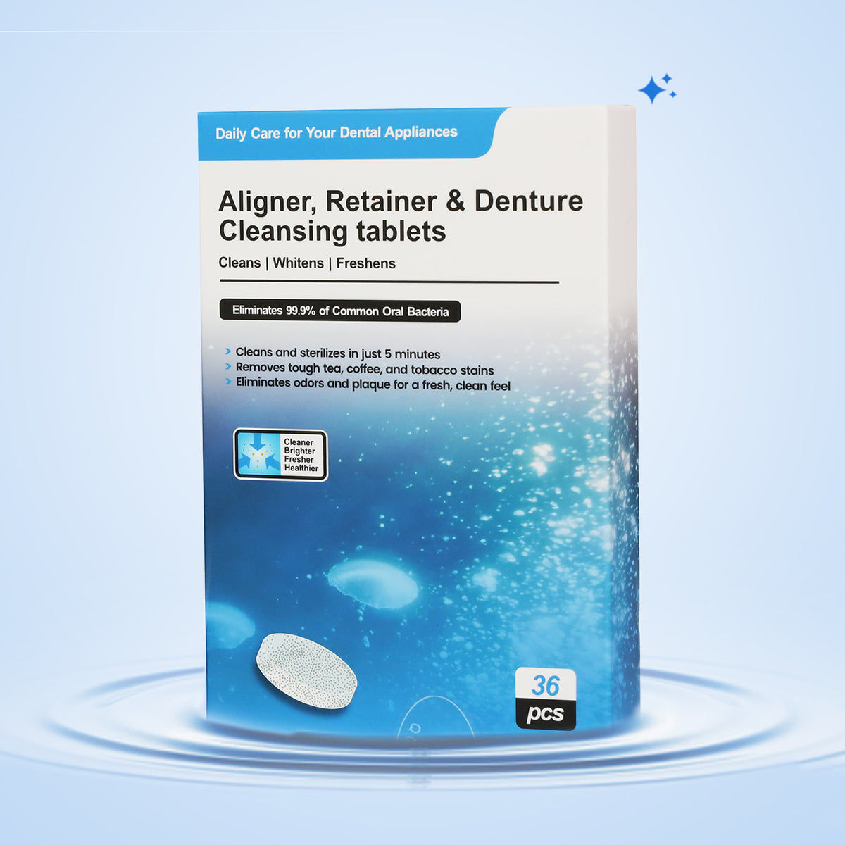 Cleansing Tablets For Aligners, Retainers & Dentures - 36 pcs.