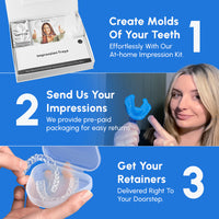 Retainers - Clearest Custom Fit Retainers for Maintaining Your Smile, Includes Impression Kit and Clear Retainer Case